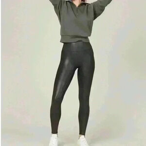 Spanx Faux Leather Leggings, Womens Size M petite